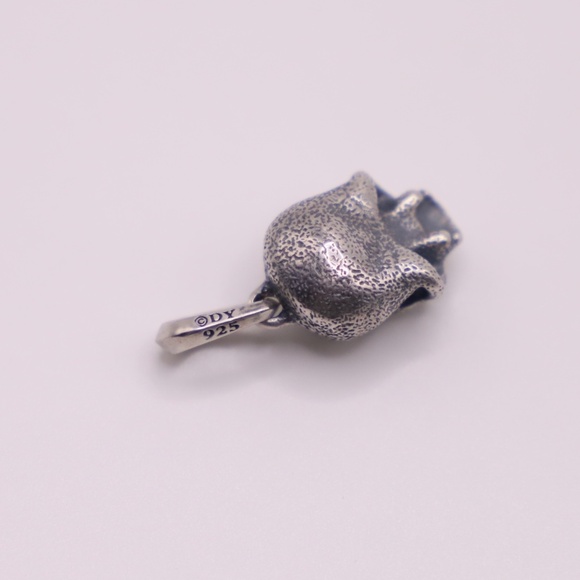 David Yurman Carved Waves Skull Men David Yurman Silver Skull Charm Pendant